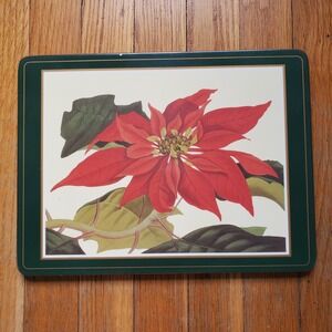 Vintage Pimpernel poinsettia tray cork backing made in England Christmas winter
